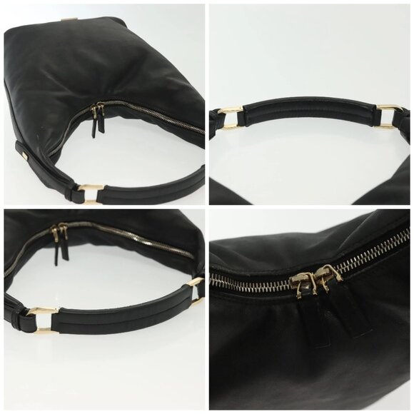 GUCCI Shoulder Bag Leather Black Gold 73885 Auth SW1477 - Picture 16 of 16